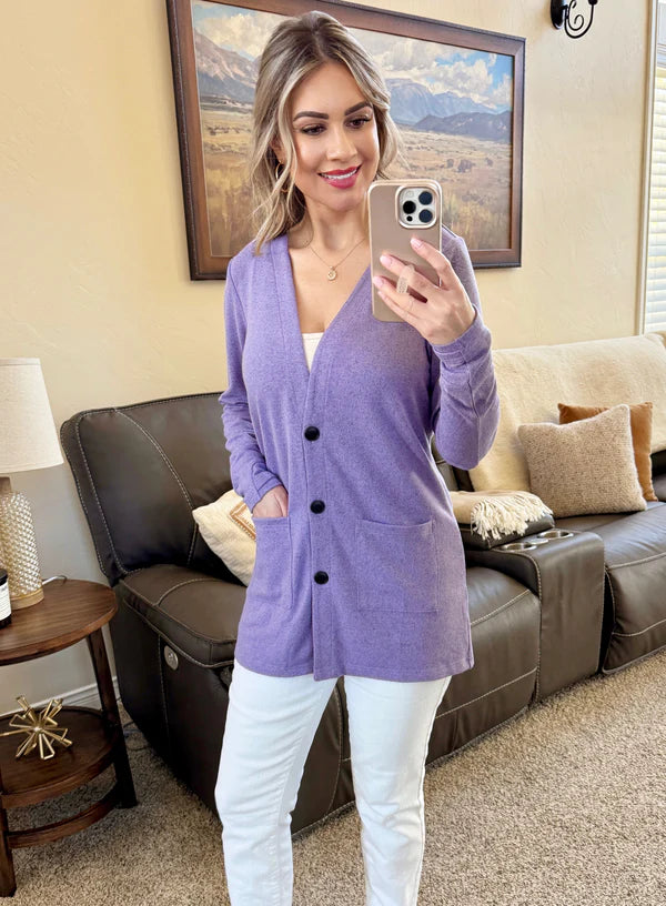 Michelle Mae "Cori" Cardigan - Lavender