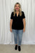 Phoebe Waffle Tee - Black