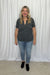 Phoebe Waffle Tee - Charcoal