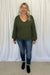 ***PRE-ORDER*** Michelle Mae "Bethany" Bow Knit Sweater - Olive