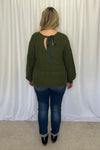 ***PRE-ORDER*** Michelle Mae &quot;Bethany&quot; Bow Knit Sweater - Olive