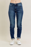 Judy Blue &quot;Spencer&quot; Mid Rise Non-Distressed Slim Fit Denim - Dark Wash