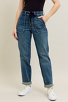 Judy Blue &quot;Finn&quot; High Rise Vintage Wash Denim Jogger - Dark Wash