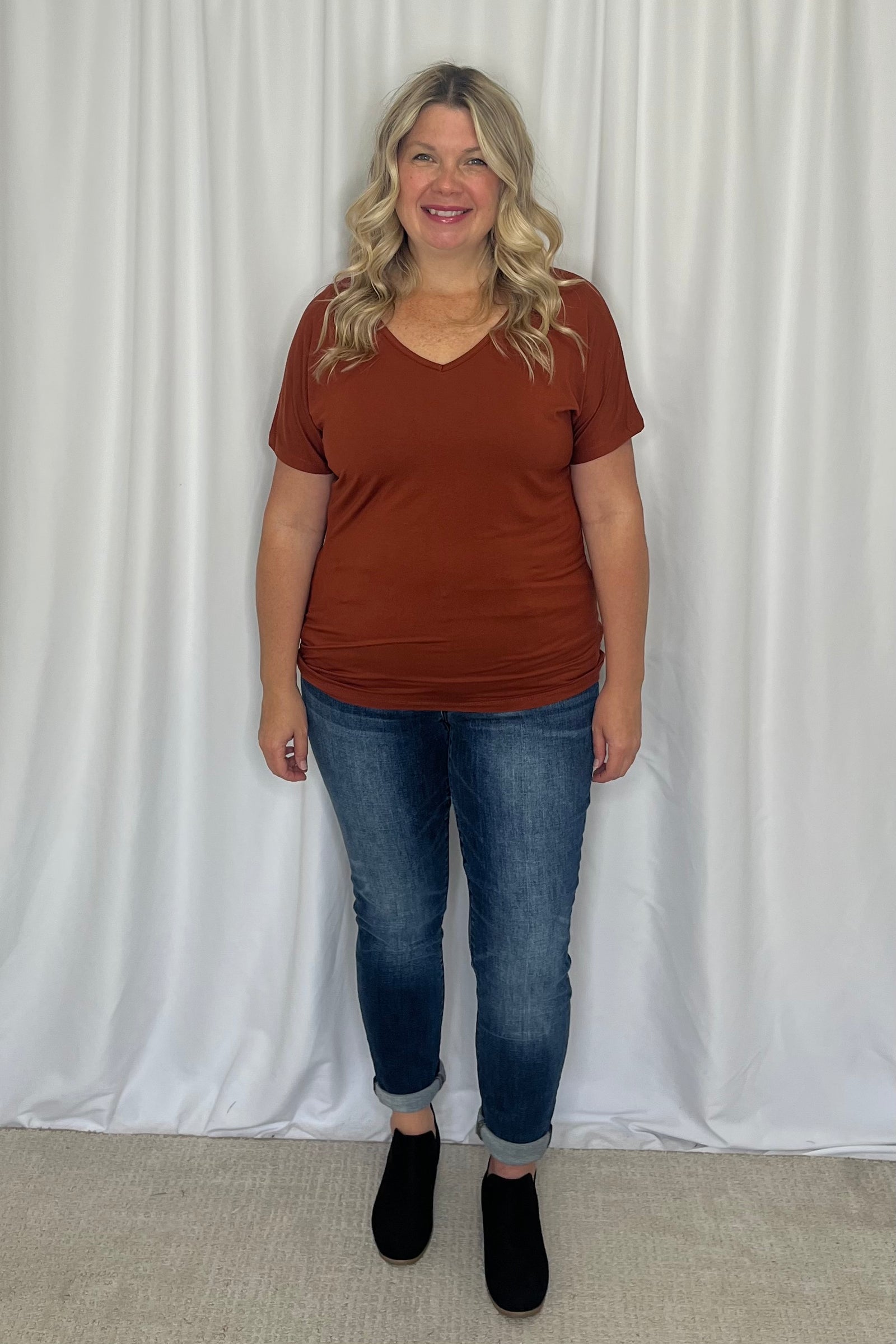 Michelle Mae Chloe Cozy Tee - Rust