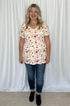 Michelle Mae &quot;Sarah&quot; Ruffle Short Sleeve Top - Harvest Charm Floral