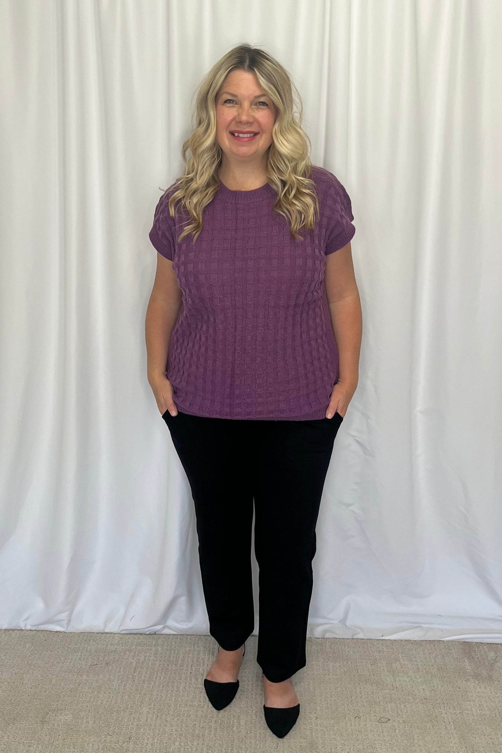 Michelle Mae Kelly Knitted Top - Plum
