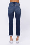 Judy Blue &quot;Bailey&quot; High Rise Distressed Boyfriend Denim - Dark Wash