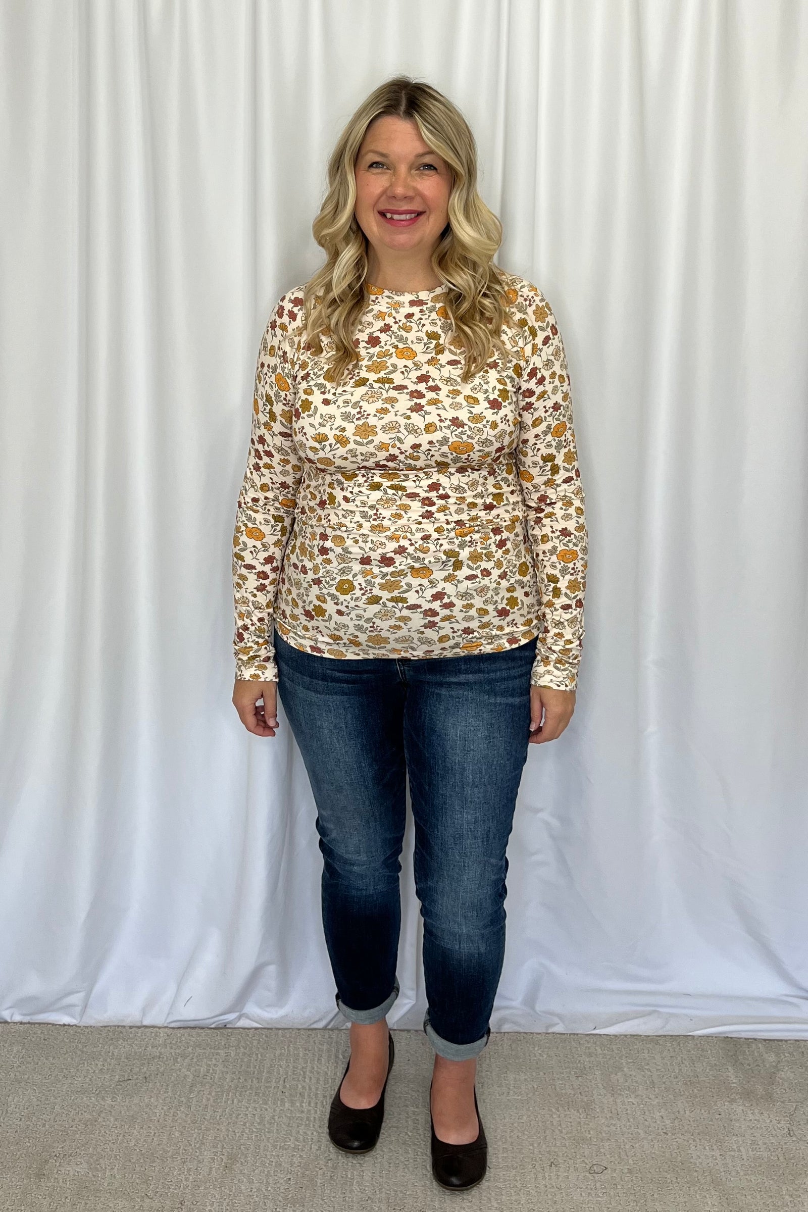 Michelle Mae "Blair" Long Sleeve Top - Fall Vintage Floral