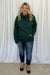 Michelle Mae Geometric Button Snap Pullover - Hunter Green