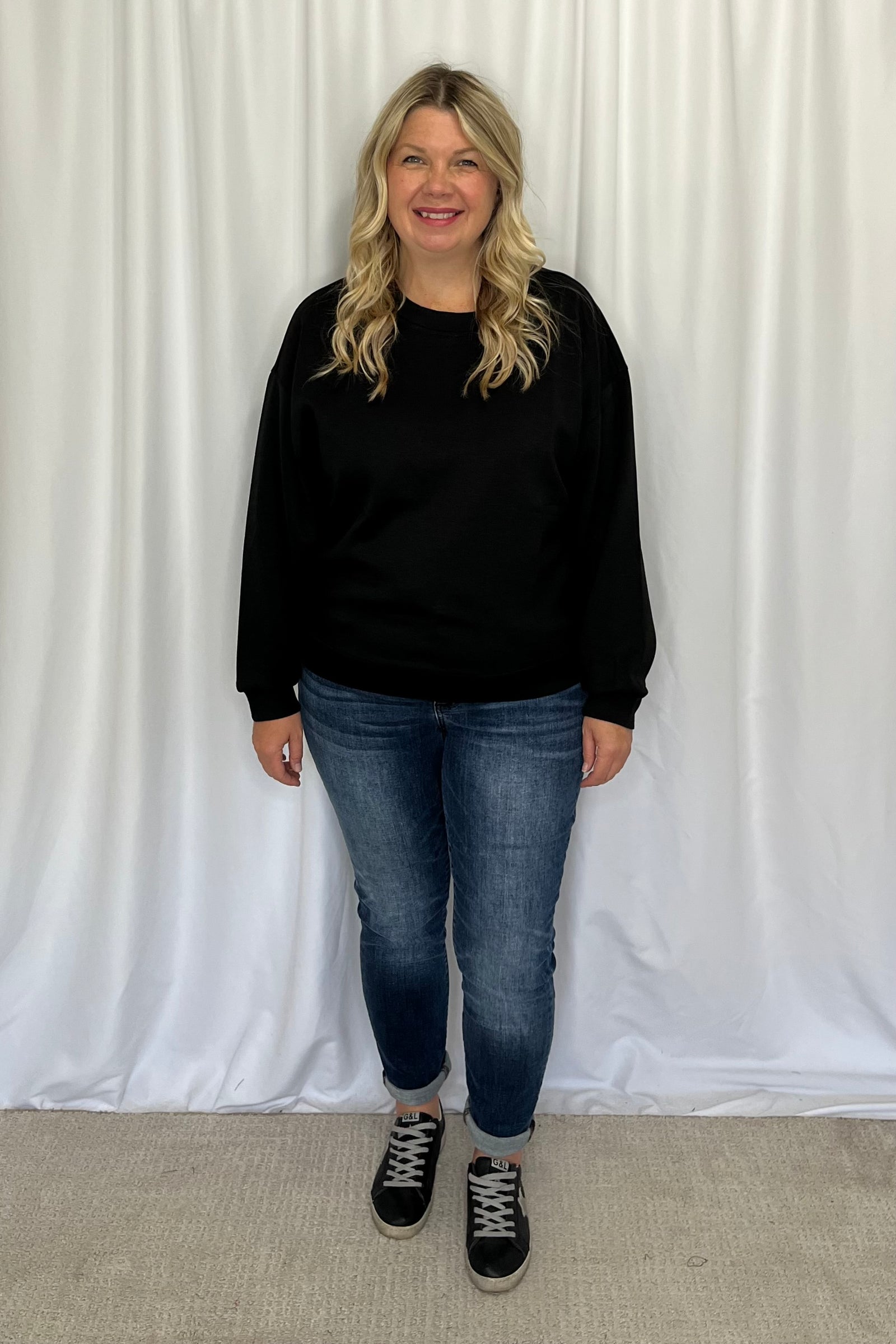 Paige Scuba Pullover and Pants 2 Piece Set - Black