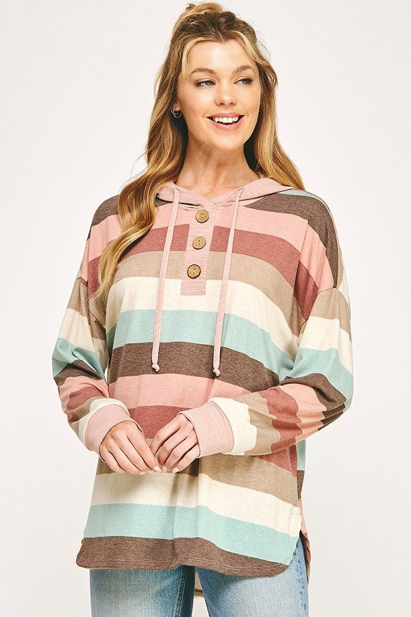 Chrissy Striped Hoodie