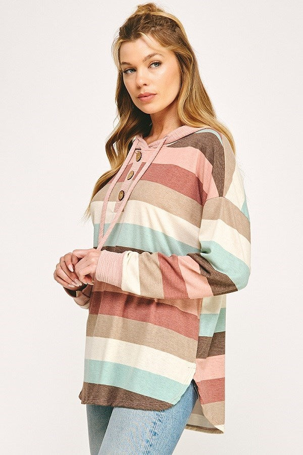 Chrissy Striped Hoodie