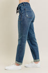 Judy Blue &quot;Finn&quot; High Rise Vintage Wash Denim Jogger - Dark Wash