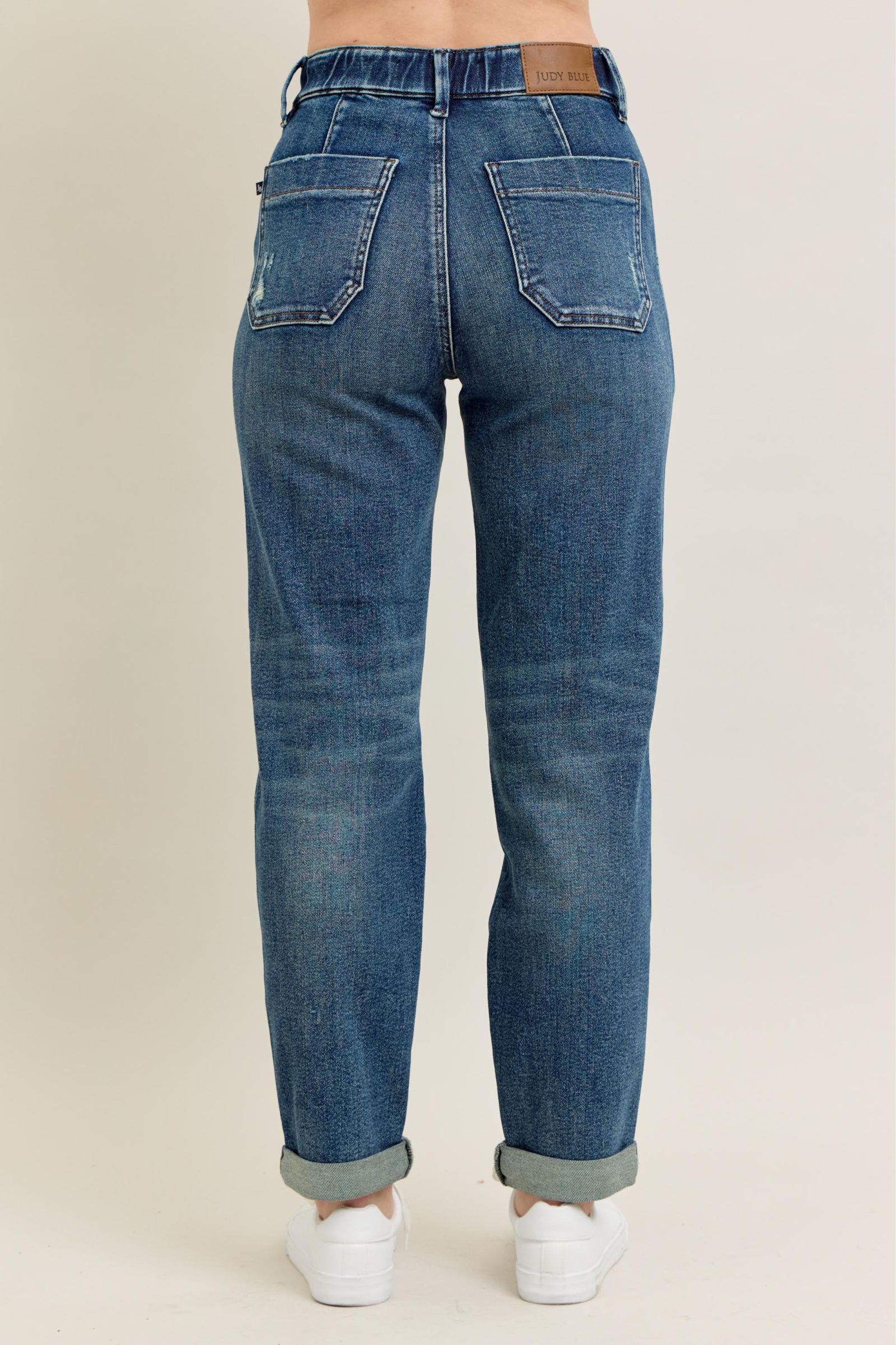 Judy Blue &quot;Finn&quot; High Rise Vintage Wash Denim Jogger - Dark Wash