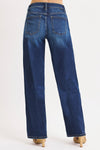 Risen &quot;Alice&quot; Mid Rise Non Distressed Wide Leg Denim - Dark Wash