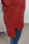 Michelle Mae &quot;Chelsea&quot; Checkered Cardigan - Brick
