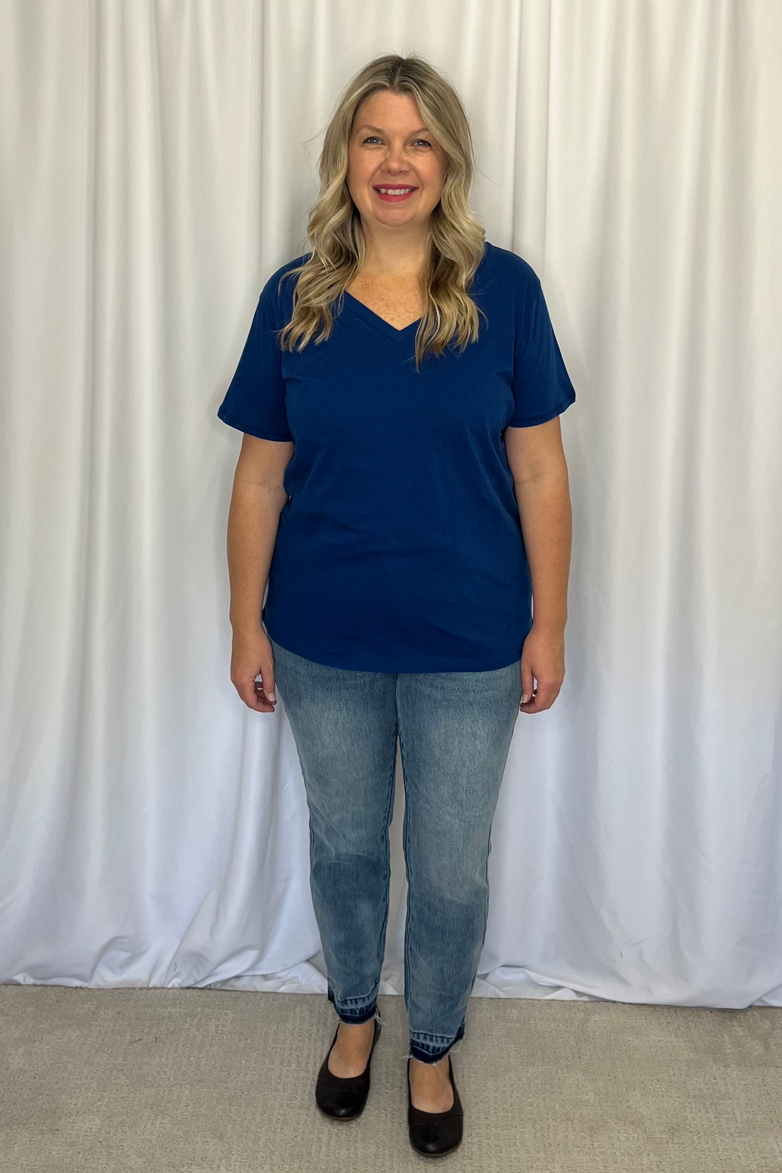 Joanna Boyfriend Tee - Navy