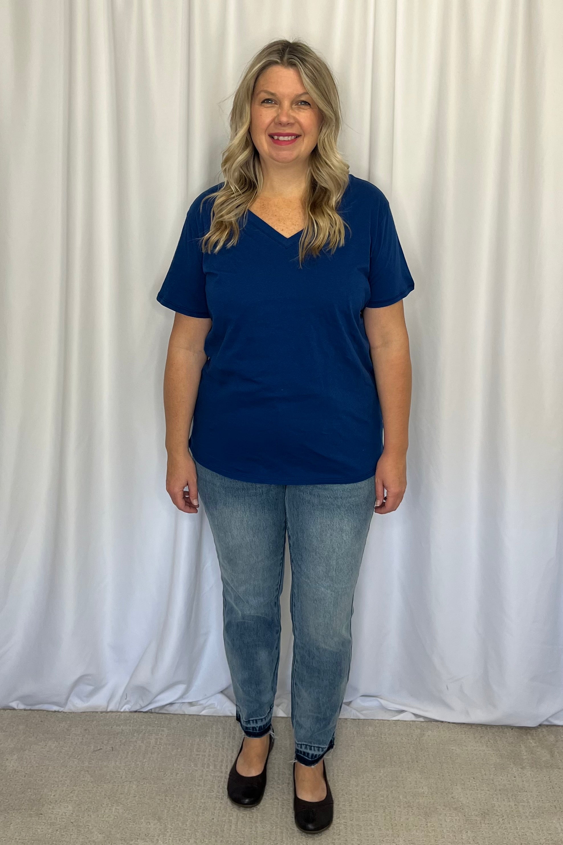 Joanna Boyfriend Tee - Navy