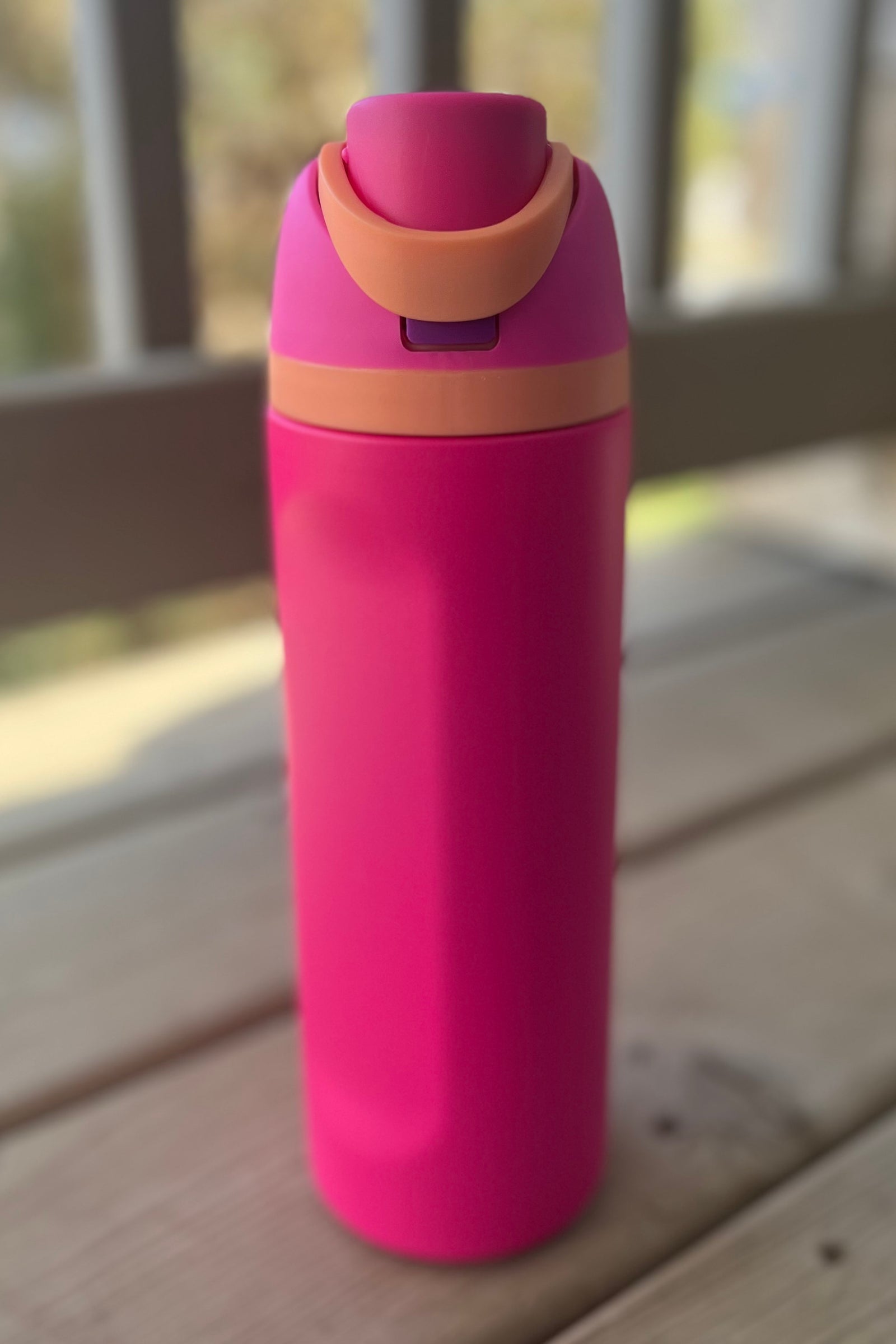 24oz Snap Lid Insulated Stainless Steel Bottle - Hot Pink