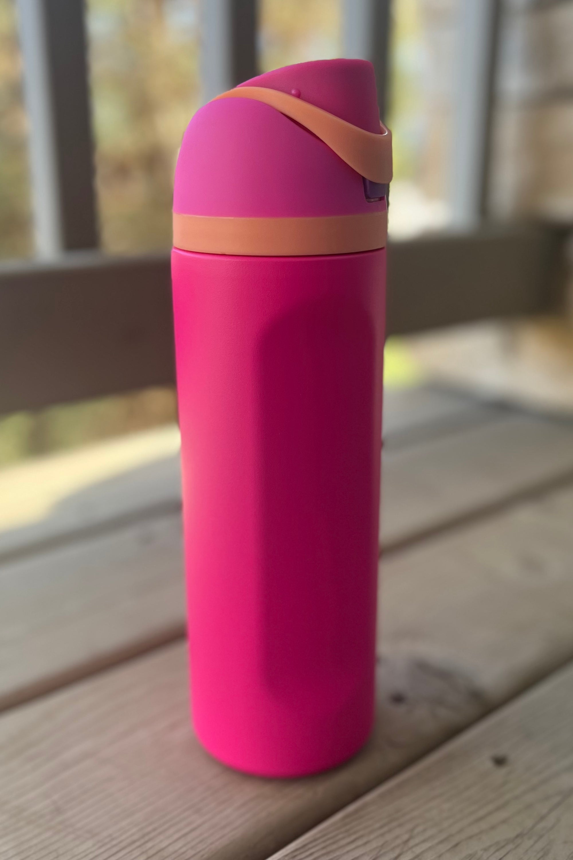 24oz Snap Lid Insulated Stainless Steel Bottle - Hot Pink