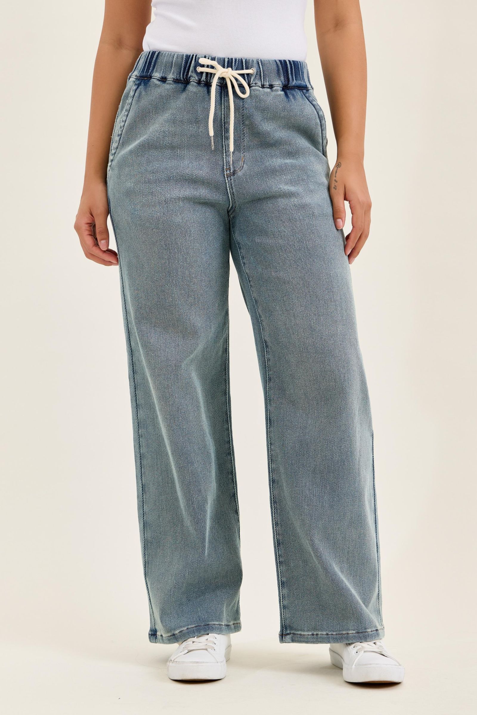 Judy Blue WILHELMINA High Rise Denim - Mid Aged Stone Blue (Knit Indigo)