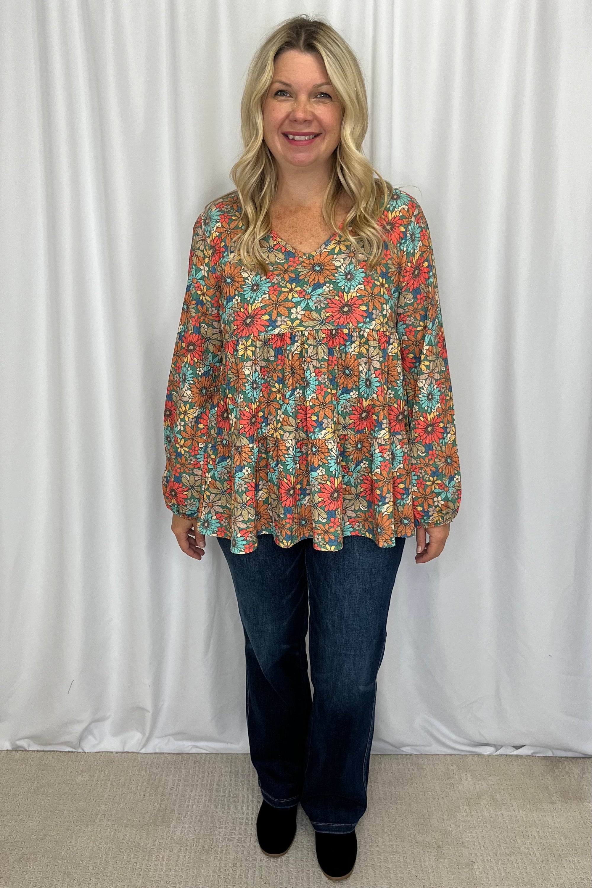 Rachelle Floral Tiered Top