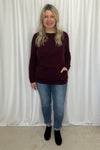 Adeline Sweater with Pockets - Wine