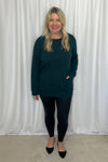 Adeline Sweater with Pockets - Hunter Green