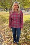 Crystal Plaid Top - Magenta