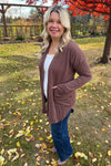 Kennedy Ribbed Cardigan - Brown