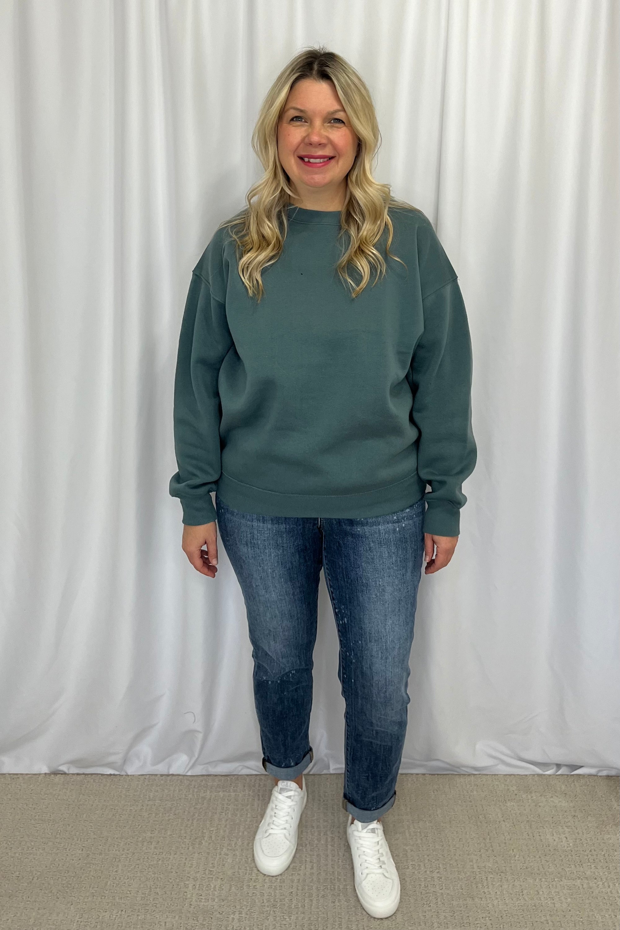 Malinda Cozy Sweatshirt - Smoky Teal