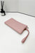 Vegan Leather Wristlet Clutch - Pink