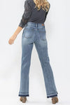 Judy Blue &quot;Monroe&quot; High Rise Side Seam Straight Leg Denim - Mid Wash