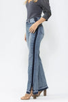 Judy Blue &quot;Monroe&quot; High Rise Side Seam Straight Leg Denim - Mid Wash