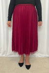 Sophie Double Layered Pleated Skirt - Raspberry