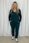 Judy Blue &quot;Darby&quot; Boyfriend, Double Cuff Overalls - Teal