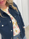 Suzy Quilted Jacket with Pockets - Navy