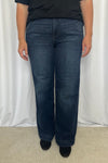 Judy Blue &quot;Riley&quot; High Rise Double Button Wide Leg Denim - Dark Wash