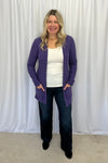 Lily Cardigan with Thumbholes and Pockets - Purple