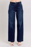 Judy Blue &quot;Riley&quot; High Rise Double Button Wide Leg Denim - Dark Wash