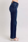 Judy Blue &quot;Riley&quot; High Rise Double Button Wide Leg Denim - Dark Wash