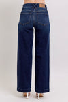 Judy Blue &quot;Riley&quot; High Rise Double Button Wide Leg Denim - Dark Wash