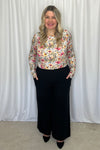 Michelle Mae &quot;Blair&quot; Long Sleeve Top - Pink &amp; Periwinkle Abstract