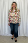 Michelle Mae &quot;Blair&quot; Long Sleeve Top - Pink &amp; Periwinkle Abstract