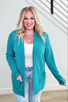 Lily Cardigan with Thumbholes and Pockets - Teal