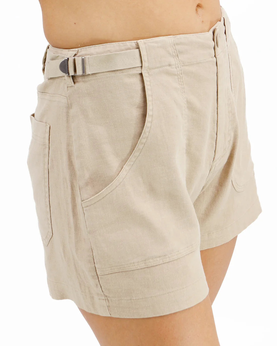 Grace and Lace Linen Shorts - Khaki