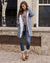 Grace and Lace Longline Hooded Puffer Jacket - Silver Mist