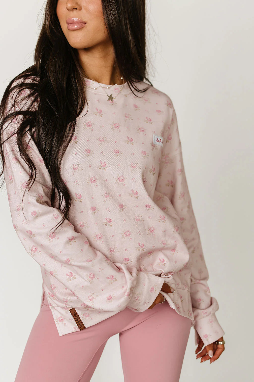 ***PRE-ORDER*** Ampersand University SideSlit Pullover - Tea Rose