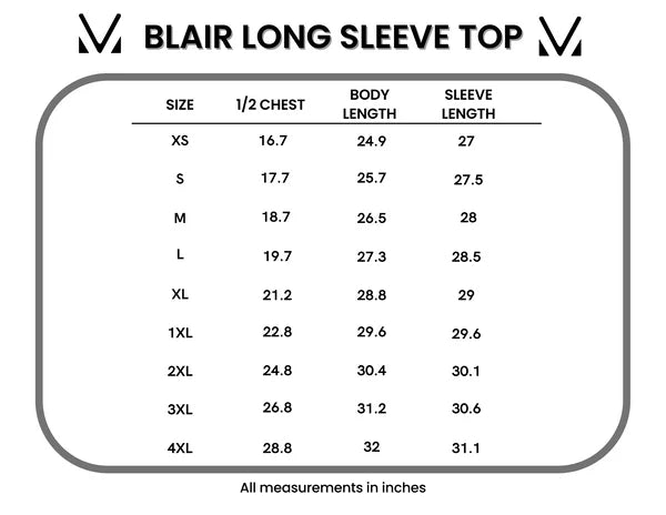 ***PRE-ORDER*** Michelle Mae "Blair" Long Sleeve Top - Black