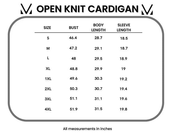 Michelle Mae Open Knit Cardigan - Grey